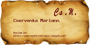 Cservenka Mariann névjegykártya